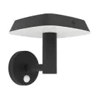 Eglo Wandleuchte Dreoli Solar Schwarz 8W 970lm - 830 Warmweiß | IP65 - Bewegungssensor