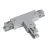 Connecteur triphasé Terre droit forme T - Argent